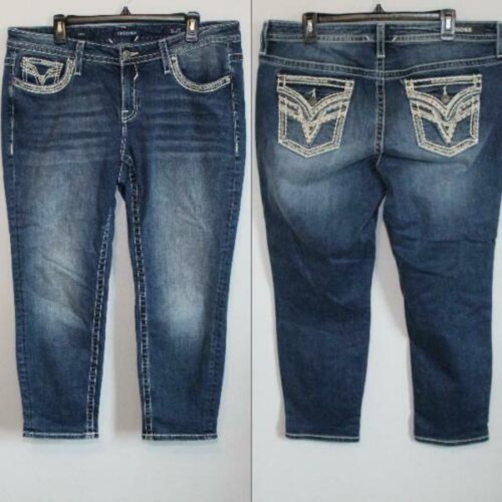 VIGOSS Capri Heritage Fit Jeans Thick Stitch Women's Size 16 H12054 - Picture 1 of 12